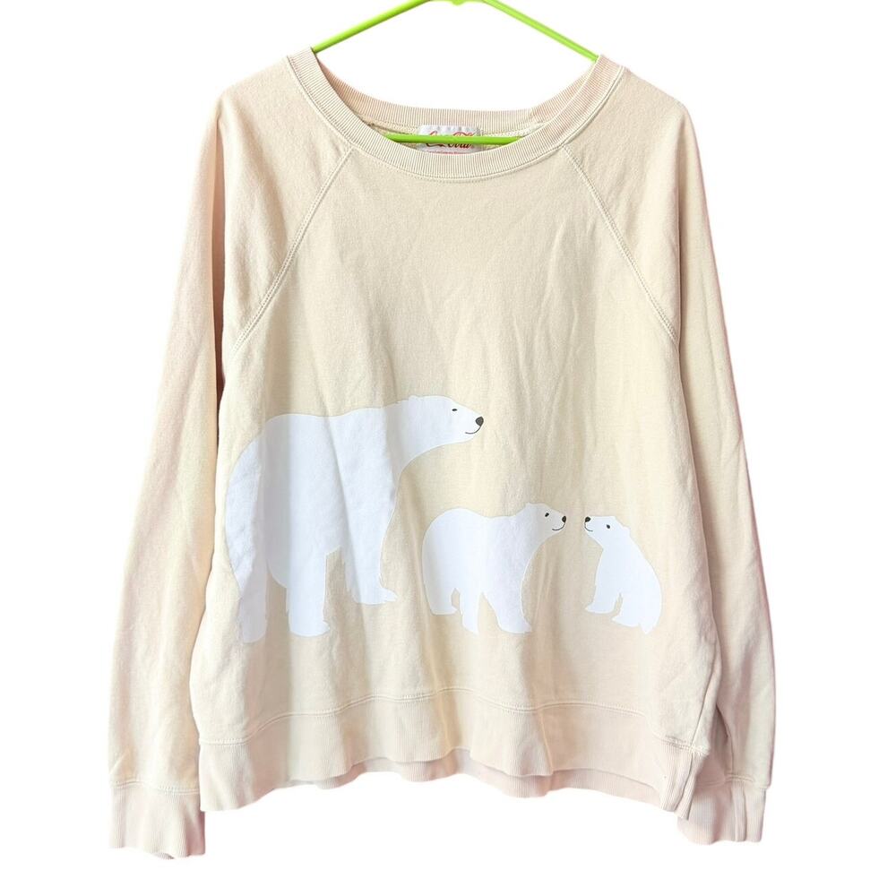 Wildfox x Coca Cola Sweatshirt Womens Large Bears Coke Beige Oversized Boxy READ